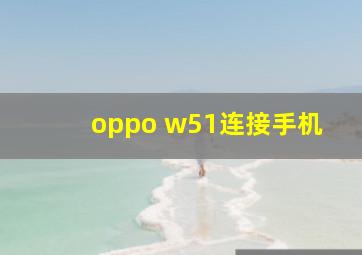 oppo w51连接手机